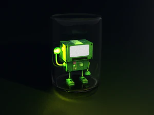 Robot in glass 3D Model