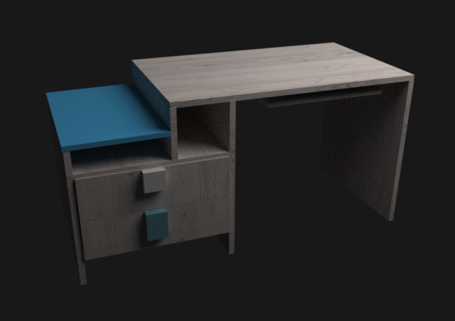 Desk 3D Model .c4d .max .obj .3ds .fbx .stl .blend