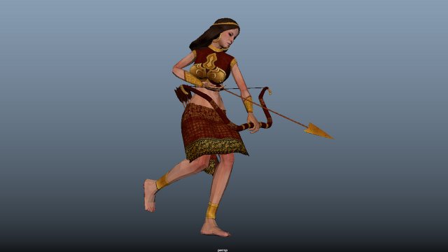 Archer Girl Animations 3Dモデル .c4d .max .obj .3ds .fbx .stl .blend 