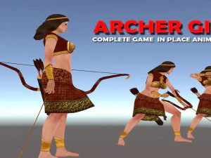 Archer Girl Animations 3D Model