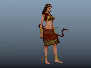 Archer Girl Animations 3D Model