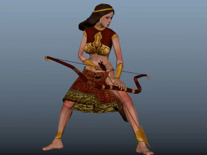 Archer Girl Animations 3D Model
