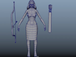 Archer Girl Animations 3Dモデル