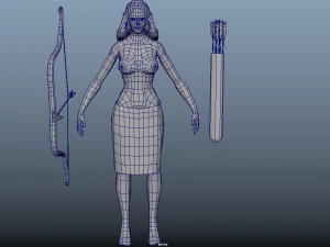 Archer Girl Animations 3D Model