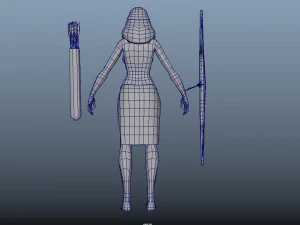 Archer Girl Animations 3D Model