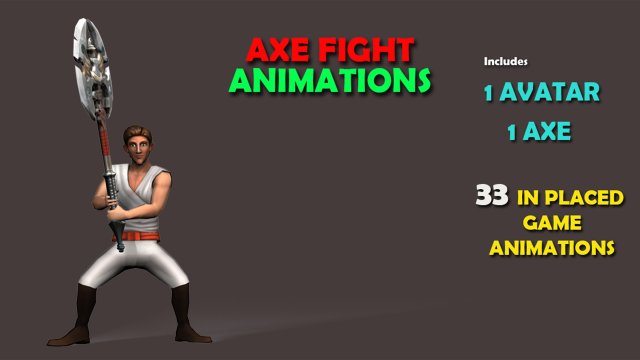 Axe Fight Animations 3D Model .c4d .max .obj .3ds .fbx .stl .blend