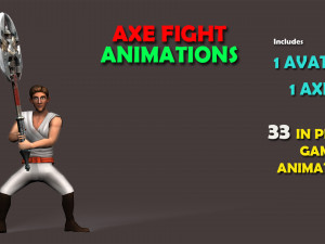 Axe Fight Animations 3D Model