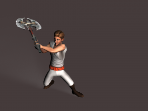 Axe Fight Animations 3D Model