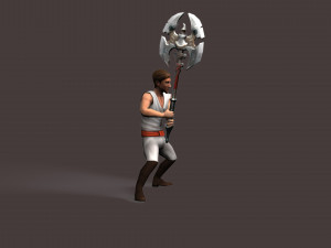 Axe Fight Animations 3D Model