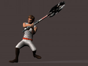 Axe Fight Animations 3D Model