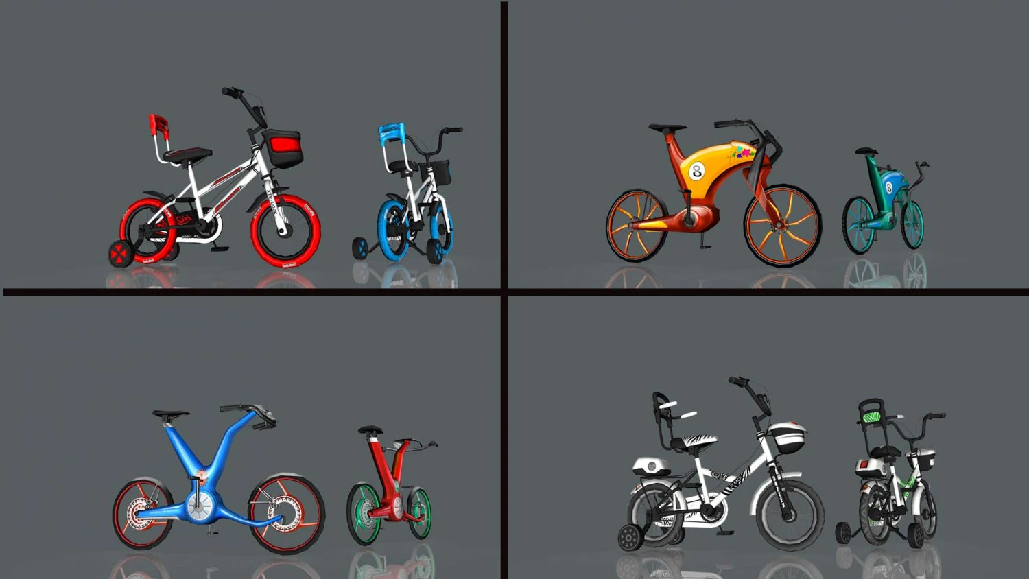 Bicycle World 3D Model .c4d .max .obj .3ds .fbx .stl .blend 