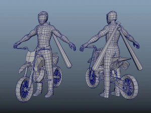 Bike Fight Animations 3D Model