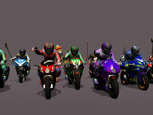 Bike Fight Animations HD 3D 模型
