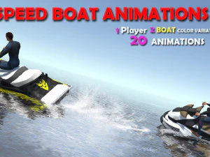 Boat Race Animations 3D Model