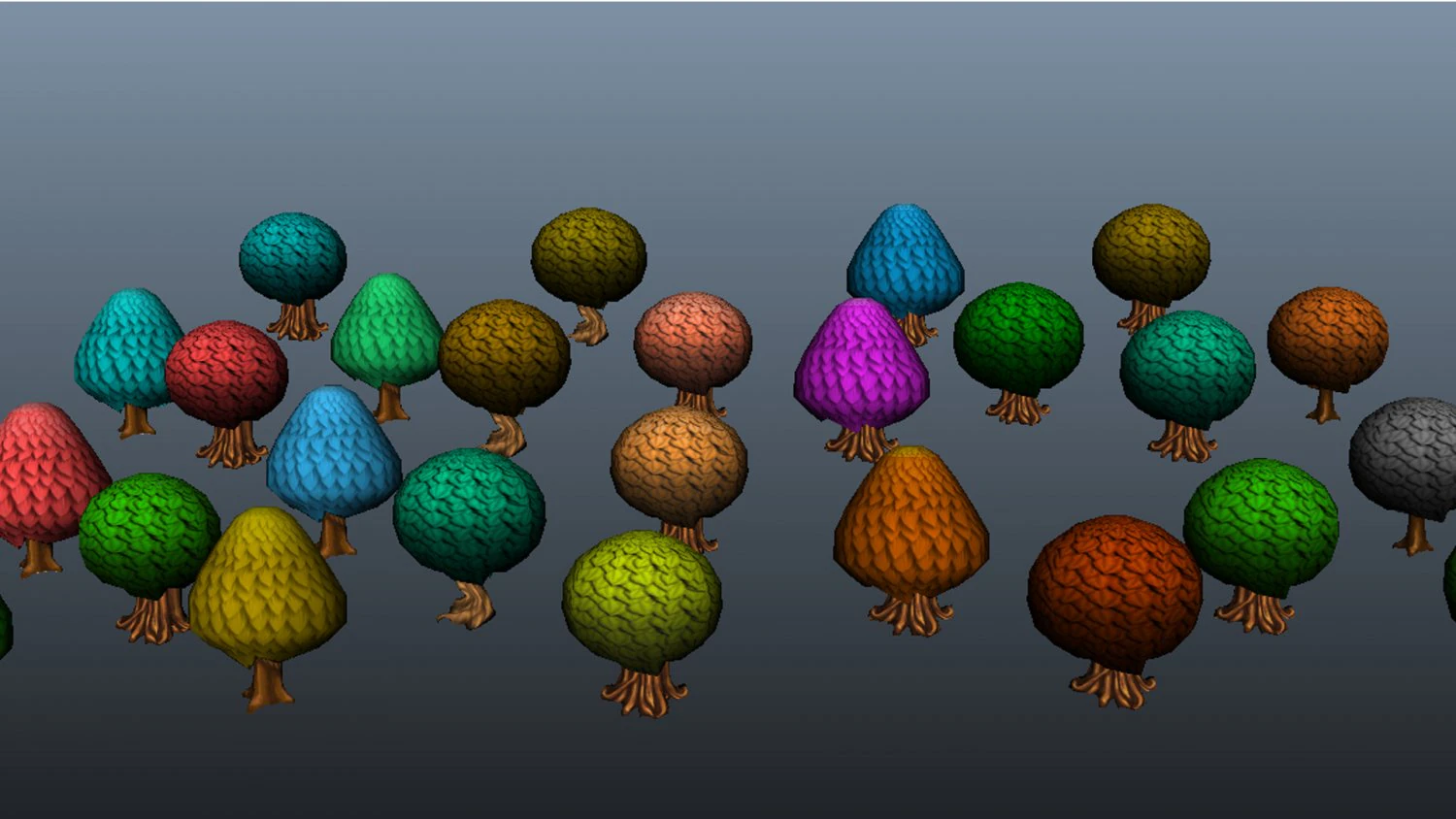 Cartoon Trees 3D Model .c4d .max .obj .3ds .fbx .stl .blend