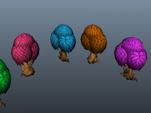 Cartoon Trees 3D Modell