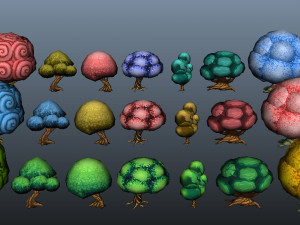 Cartoon Trees 3D Modell
