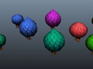 Cartoon Trees 3D Model