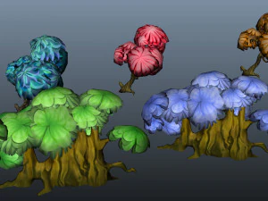 Cartoon Trees 3D Model