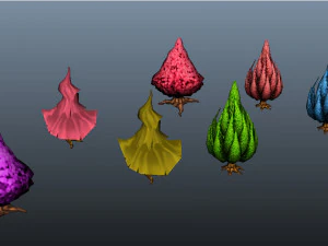 Cartoon Trees 3D Model