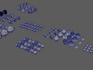 Cartoon Trees 3D Model