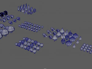 Cartoon Trees 3D Model