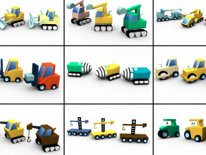 Cartoon Traffic Vehicles 3D Модель