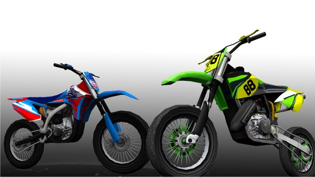 Dirt Bikes 3D Модель .c4d .max .obj .3ds .fbx .stl .blend