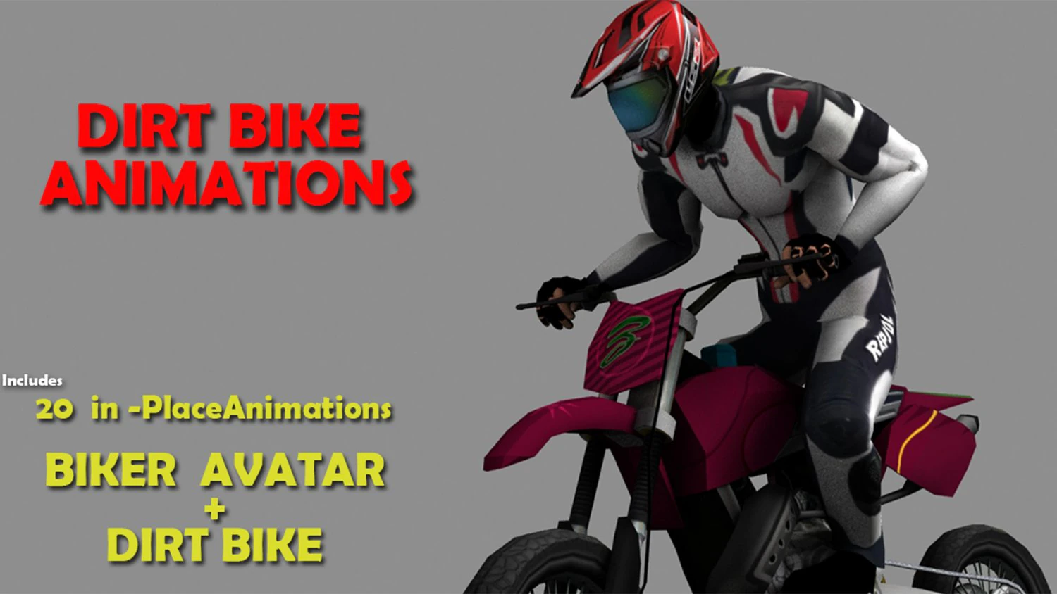 Dirt Bike Animations 3D Model .c4d .max .obj .3ds .fbx .stl .blend