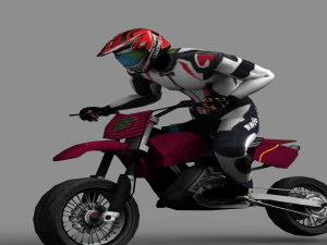 Dirt Bike Animations 3D Model