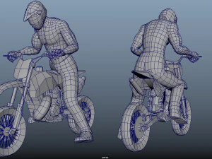 Dirt Bike Animations 3D Model