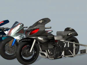 Drag Race Bikes 3D Model