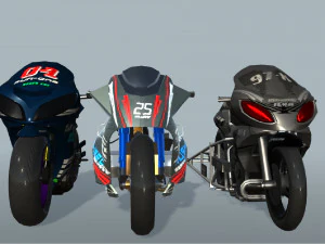 Drag Race Bikes 3D Model