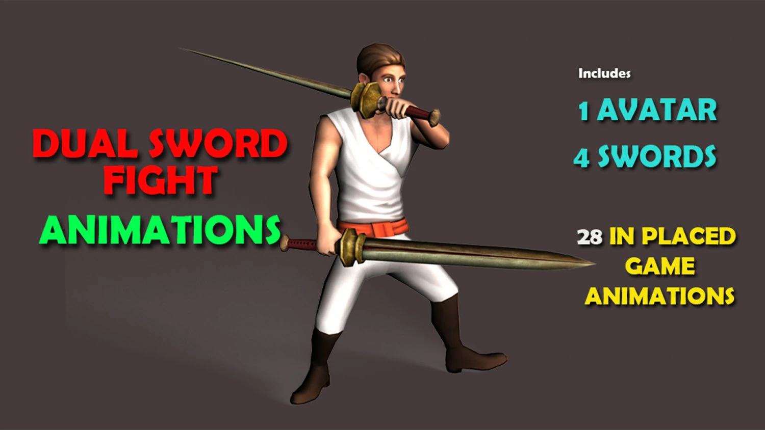 Dual Sword Fight 3D Model .c4d .max .obj .3ds .fbx .stl .blend 