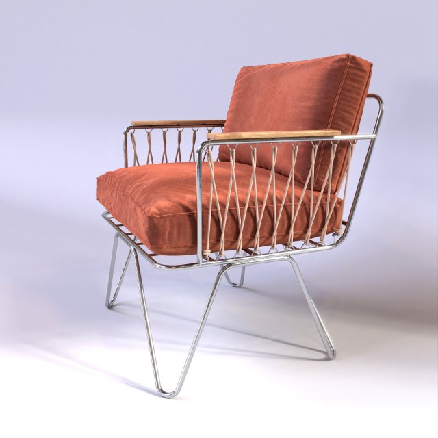 Velvet Croisette Armchair 3D मॉडल .c4d .max .obj .3ds .fbx .stl .blend 