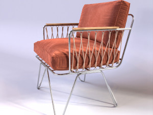 Velvet Croisette Armchair 3Dモデル