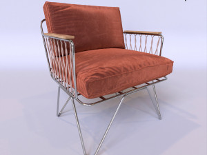 Velvet Croisette Armchair 3D मॉडल