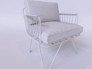 Velvet Croisette Armchair 3D मॉडल