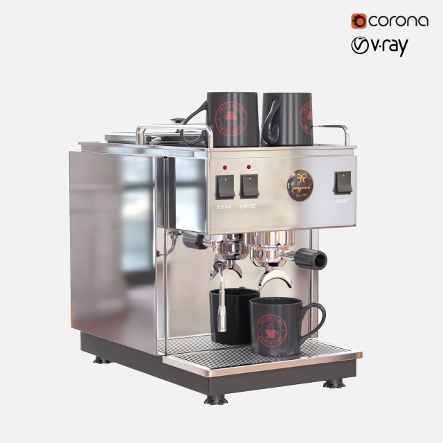 Espresso Machine 3D Модель .c4d .max .obj .3ds .fbx .stl .blend 