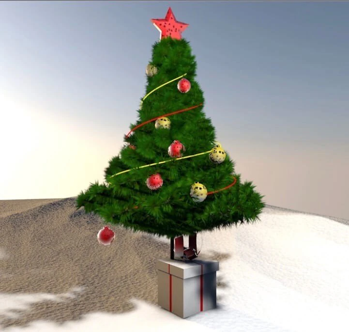 Christmas tree 3D Model .c4d .max .obj .3ds .fbx .stl .blend
