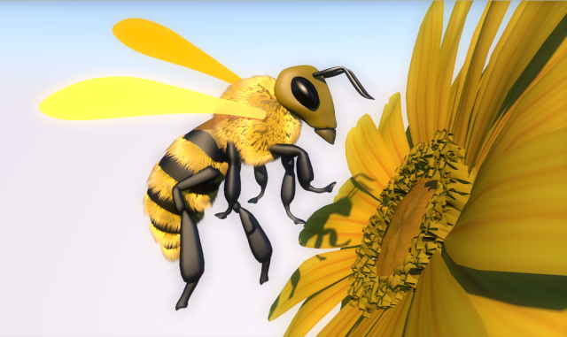 Bee 3D Модель .c4d .max .obj .3ds .fbx .stl .blend 