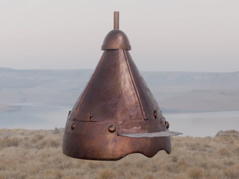 Helm prajurit Mongolia Model 3D