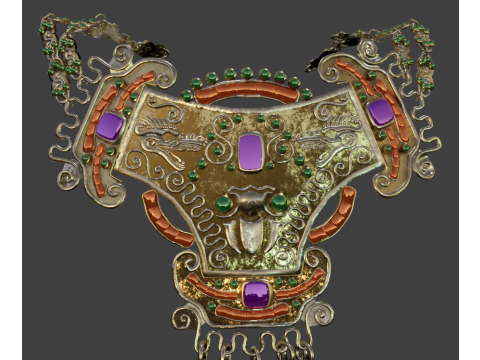 Aztec necklace with Quetzalcoatl 3D 模型