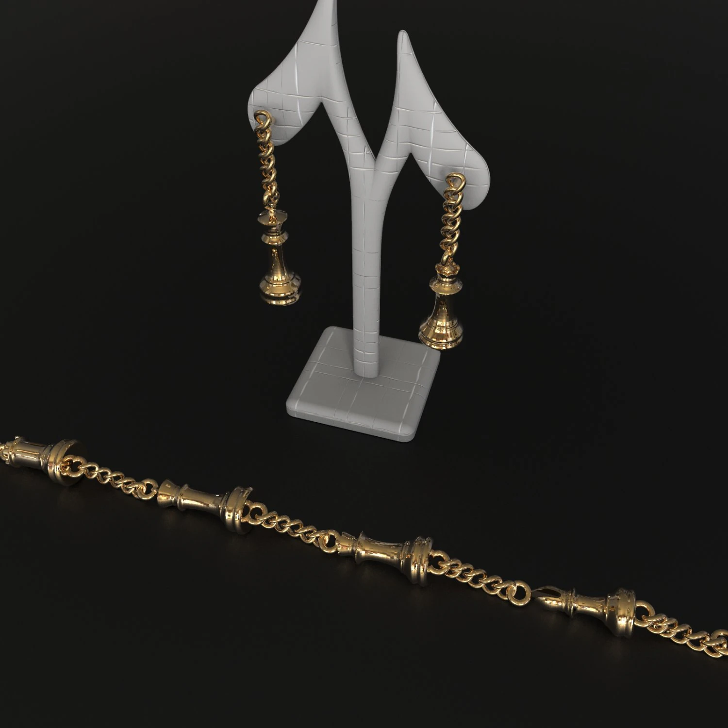Chess Set 3D Model .c4d .max .obj .3ds .fbx .stl .blend 