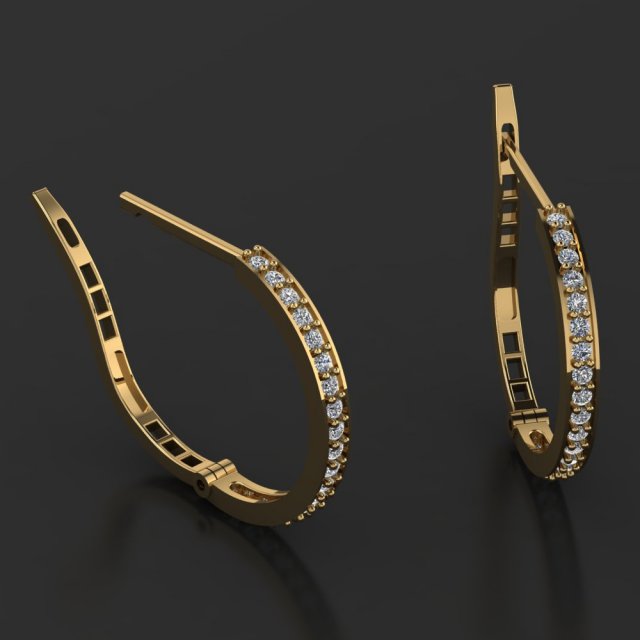 Earings Jewellry 3D Модель .c4d .max .obj .3ds .fbx .stl .blend 