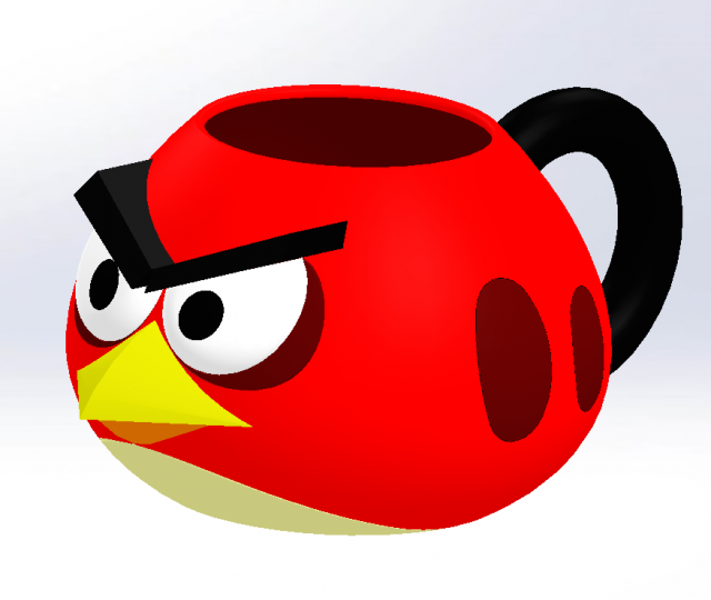 Angry birds cup 3D 打印模型 .c4d .max .obj .3ds .fbx .stl .blend 