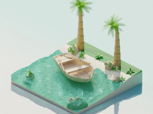 Simple model of beach 3D 模型