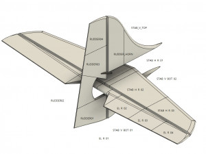 RC 50MM EDF AEROBATIC GLIDER WINGSPAN 1380MM Modelo de impresión 3D
