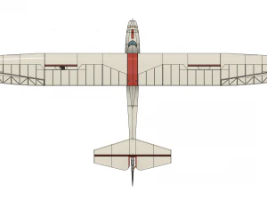 Schneider GRUNAU BABY iib R-C vintage glider wingspan 2000mm 3D Print Model