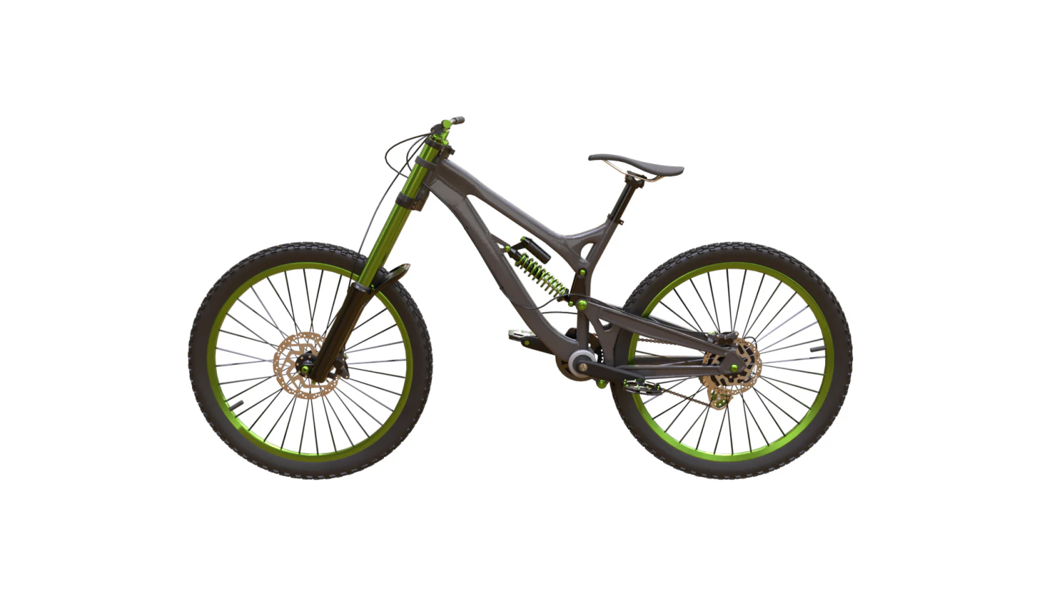 DH MTB Bicycle PBR 3D Model .c4d .max .obj .3ds .fbx .stl .blend 